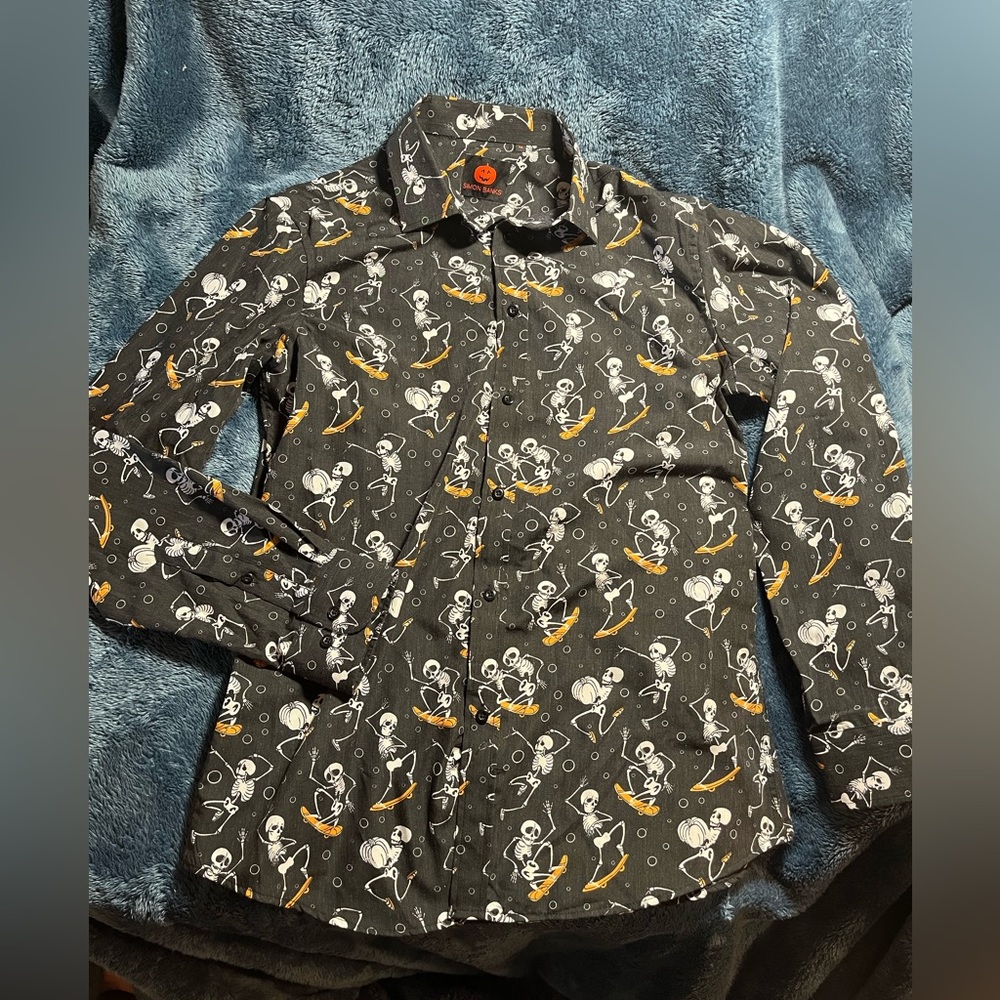 Simon Banks men’s skeleton button up